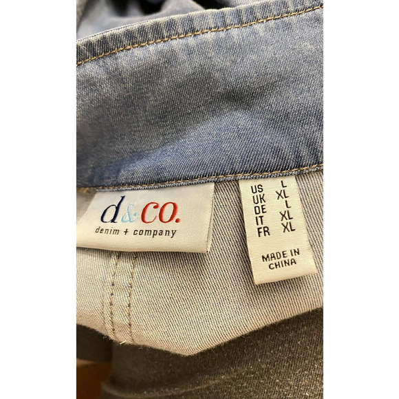 Women’s QVC Denim & Company Size Large Shackleton Jacket Drawstring Pullcord - Picture 5 of 6